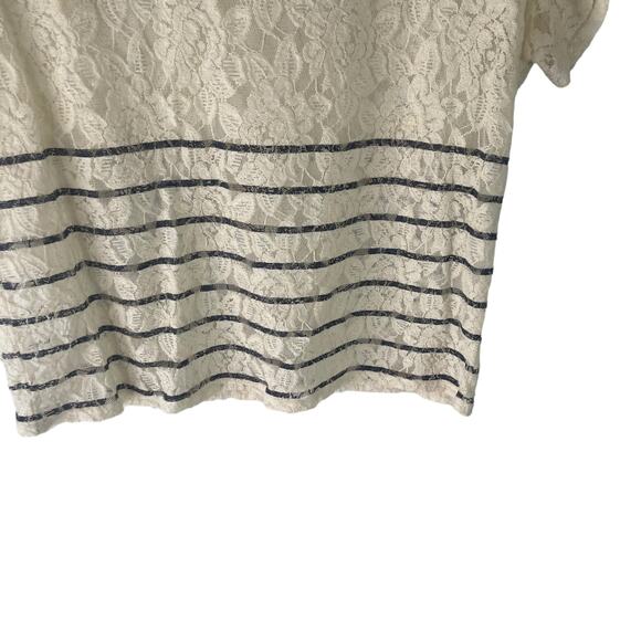 Sundance Women's Size Medium‎ Lace Western Cape Floral Striped Top - Picture 3 of 8